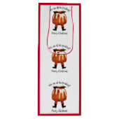 Stylischer Red Custom Spaß Pudding Frohe Weihnacht Geschenktüte Für Weinflaschen (Vorderseite)