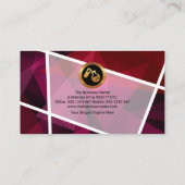 Stylischer Red Polygon Crystals White Borders Chem Visitenkarte (Rückseite)