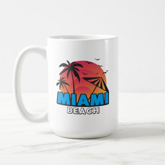 Stylischer Retro-Miami-Beach-Reise Kaffeetasse (Links)