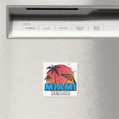Stylischer Retro-Miami-Beach-Reise Magnet (In Situ (Geschirrspüler))