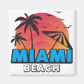 Stylischer Retro-Miami-Beach-Reise Magnet (Vorne)