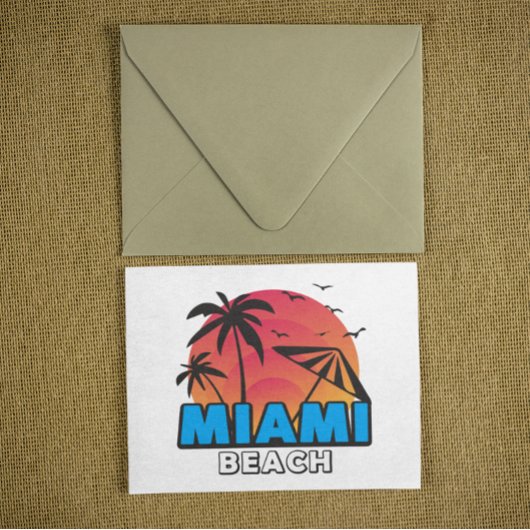 Stylischer Retro-Miami-Beach-Reise Postkarte
