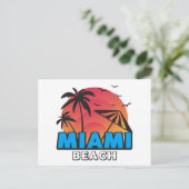 Stylischer Retro-Miami-Beach-Reise Postkarte (Stehend Vorderseite)