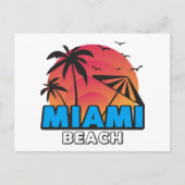 Stylischer Retro-Miami-Beach-Reise Postkarte (Vorderseite)