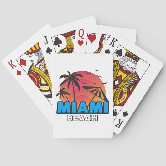 Stylischer Retro-Miami-Beach-Reise Spielkarten (Rückseite)
