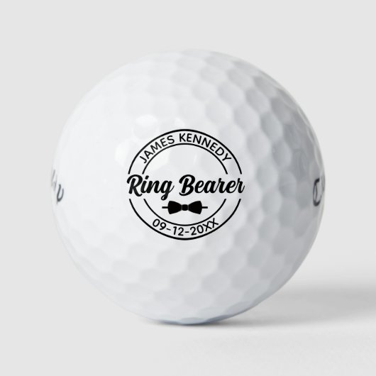 Stylischer Ring Bearer Custom Wedding Party Gesche Golfball (Vorderseite)