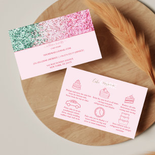 Stylischer Rosa Femininer Look Cake Care Visitenkarte