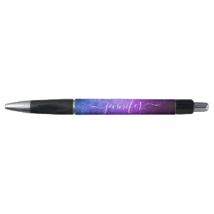 stylischer, schicker, violetter Glitter-Eigenname Kugelschreiber