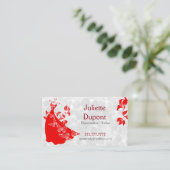 Stylischer Schneidersalon Tailor Dressmaker mit ro Visitenkarte (Stehend Vorderseite)