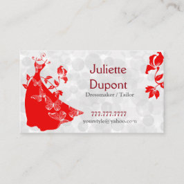 Stylischer Schneidersalon Tailor Dressmaker mit ro Visitenkarte