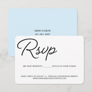 Stylischer schwarzer und blauer RSVP-Hochzeits res RSVP Karte