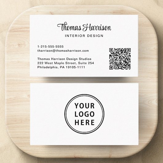 Stylischer Script-Logo QR-Code Beruflich Visitenkarte