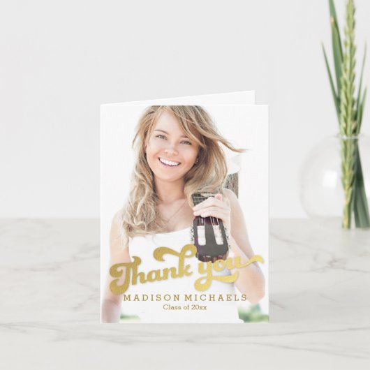 Stylischer Shimmer Abschluss Danke Karte (Vorderseite)