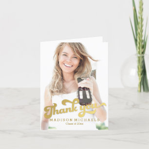 Stylischer Shimmer Abschluss Danke Karte