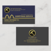 Stylischer Simple Gold Gebäude Line Handyman Servi Visitenkarte (Vorne/Hinten)