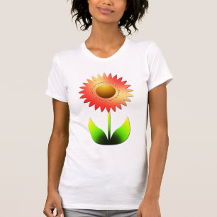 Stylischer Sonnenblumen-T - Shirt