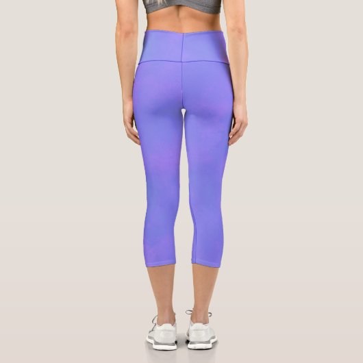 Stylischer Storm Cloud-Effekt Blau Capri Leggings (Rückseite)
