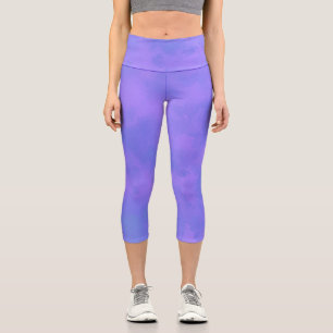 Stylischer Storm Cloud-Effekt Blau Capri Leggings