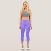 Stylischer Storm Cloud-Effekt Blau Capri Leggings (Vorderseite)