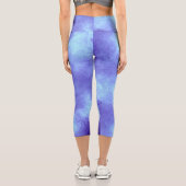 Stylischer Storm Cloud-Effekt Blau Capri Leggings (Rückseite)