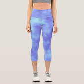 Stylischer Storm Cloud-Effekt Blau Capri Leggings (Vorderseite)
