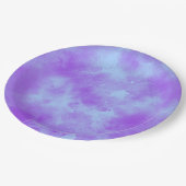 Stylischer Storm Cloud-Effekt Blau lila Pappteller (Schrägansicht)