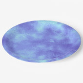Stylischer Storm Cloud-Effekt Blau Pappteller (Schrägansicht)