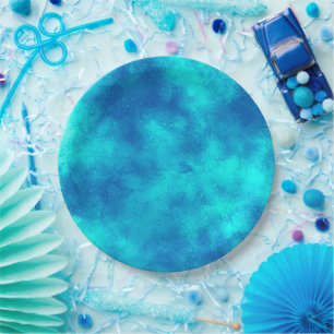 Stylischer Storm Cloud-Effekt Blau Pappteller