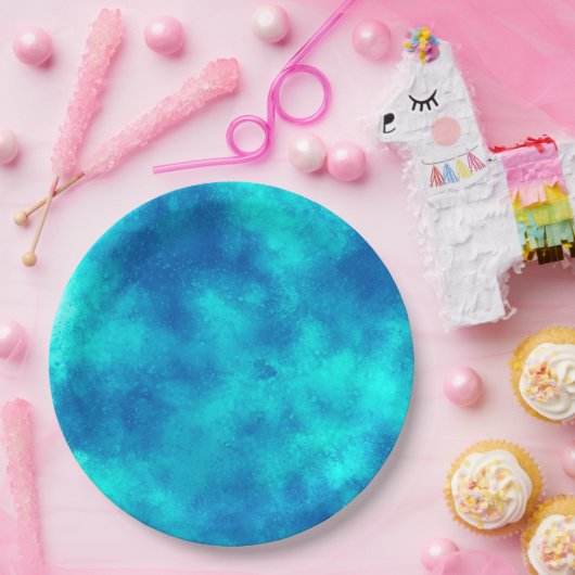 Stylischer Storm Cloud-Effekt Blau Pappteller (Party)