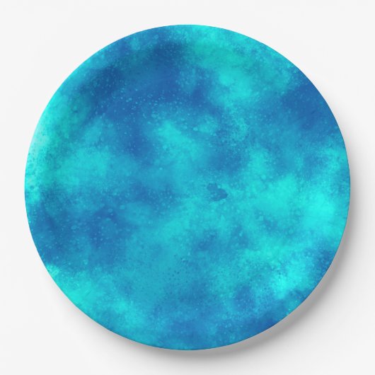 Stylischer Storm Cloud-Effekt Blau Pappteller (Vorderseite)