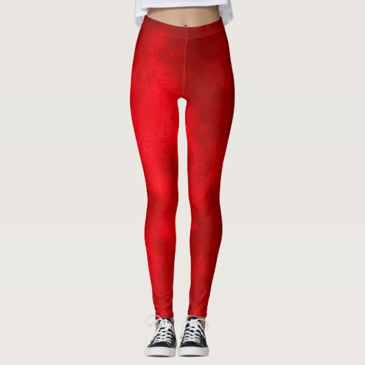 Stylischer Storm Cloud-Effekt Rot Leggings (Vorderseite)