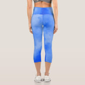 Stylischer Sturm Cloud-Effekt Frosty Blue Capri Leggings (Rückseite)