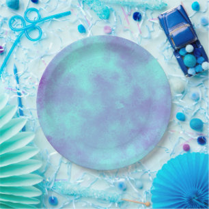 Stylischer Sturmwolke-Effekt Lila Blue Pappteller
