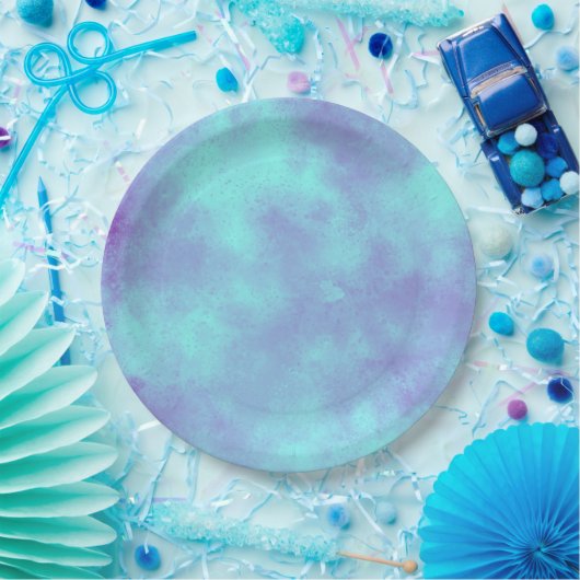 Stylischer Sturmwolke-Effekt Lila Blue Pappteller (Party)