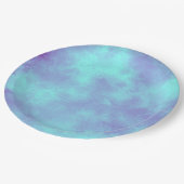 Stylischer Sturmwolke-Effekt Lila Blue Pappteller (Schrägansicht)