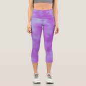 Stylischer Sturmwolke-Effekt Lila Capri Leggings (Vorderseite)