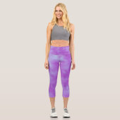 Stylischer Sturmwolke-Effekt Lila Capri Leggings (Vorderseite)