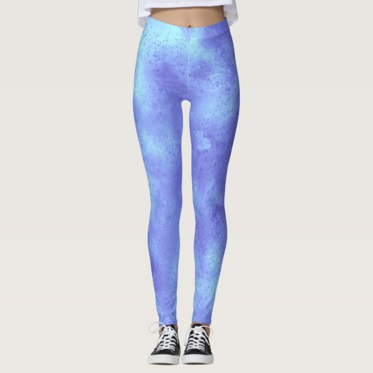 Stylischer Sturmwolkeneffekt Blau Leggings (Vorderseite)