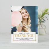 Stylischer Tag Real Foil Abschluss Danke Karte (Stehend vorne)