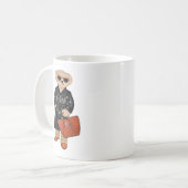 Stylischer Teddy Bär Chic Trenchcoat Bär Becher Kaffeetasse (Vorderseite Links)