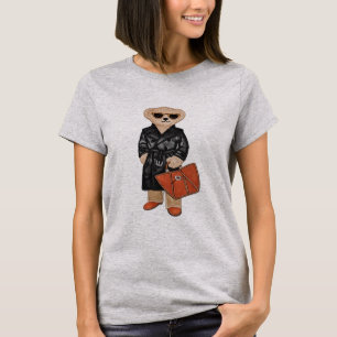 Stylischer Teddybär Chic Trenchcoat Bär Grafik T-Shirt