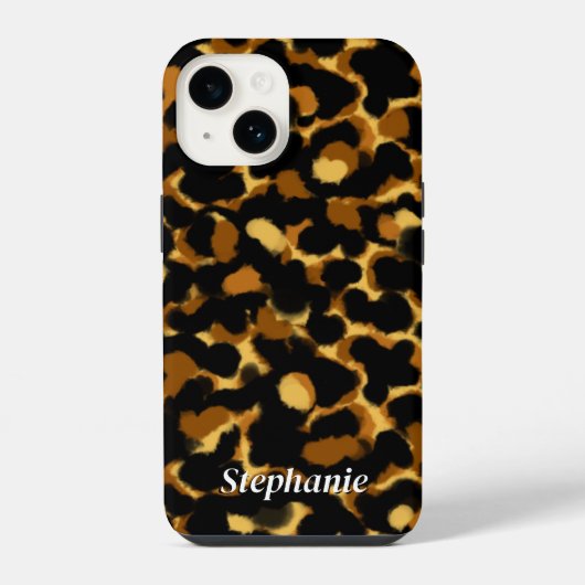 Stylischer Tortoiseshell Pattern Individuelle Name iPhone Hülle (Rückseite)