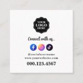 Stylischer und einfacher QR Code für Social Media Quadratische Visitenkarte (Vorderseite)