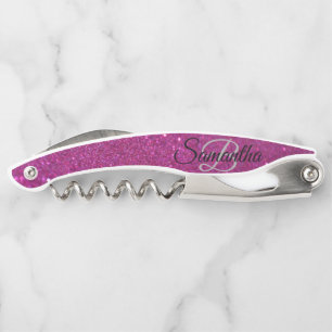 Stylischer, verblassender Monogramm-Glitter-Kellne Kellnermesser