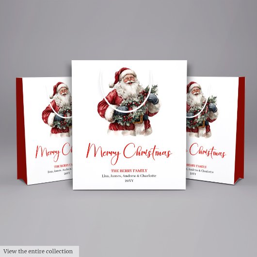 Stylischer Weihnachtsmann Rustikales Vintage-Chris Mittlere Geschenktüte