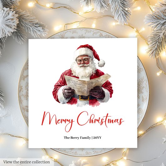 Stylischer Weihnachtsmann-Trend-editierbare Weihna Serviette