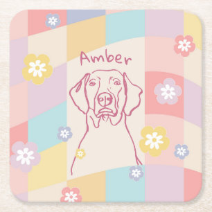 Stylischer Weimaraner Simple Dog Rechteckiger Pappuntersetzer