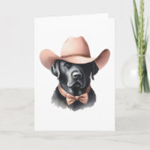 Stylischer Western Cowboy Hat Black Lab Begrüßung Karte (Vorderseite)