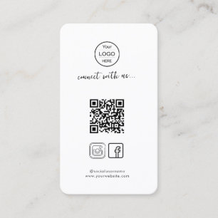 Stylischer White QR Code für Instagram & Facebook Visitenkarte