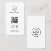 Stylischer White QR Code für Instagram & Facebook Visitenkarte (Vorne/Hinten)